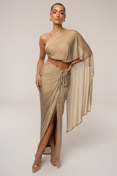 Gold Nocturne Draped Top - VELIA