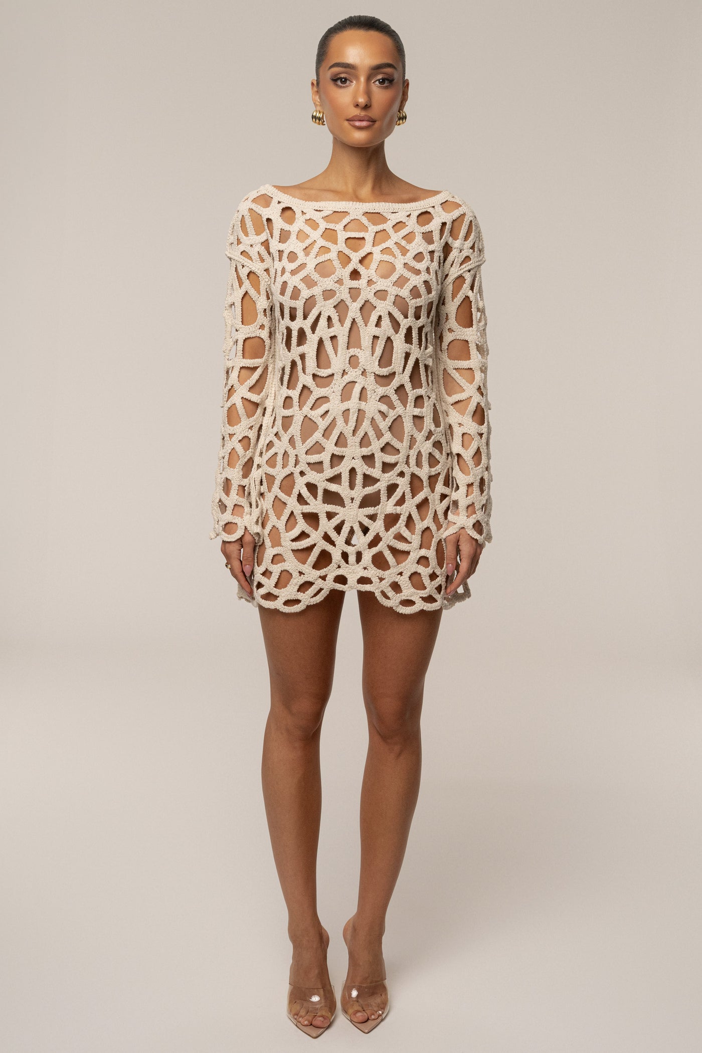 Ecru Seaside Crochet Cover Up - VELIA