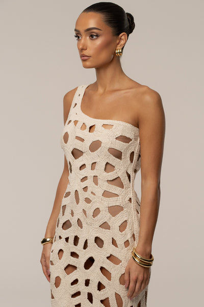 Ecru Endless Summer Crochet Dress - VELIA