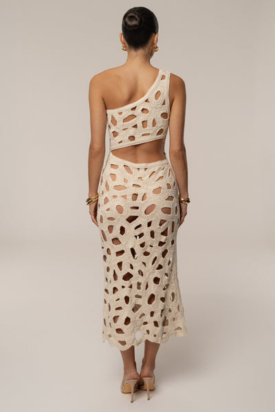 Ecru Endless Summer Crochet Dress - VELIA