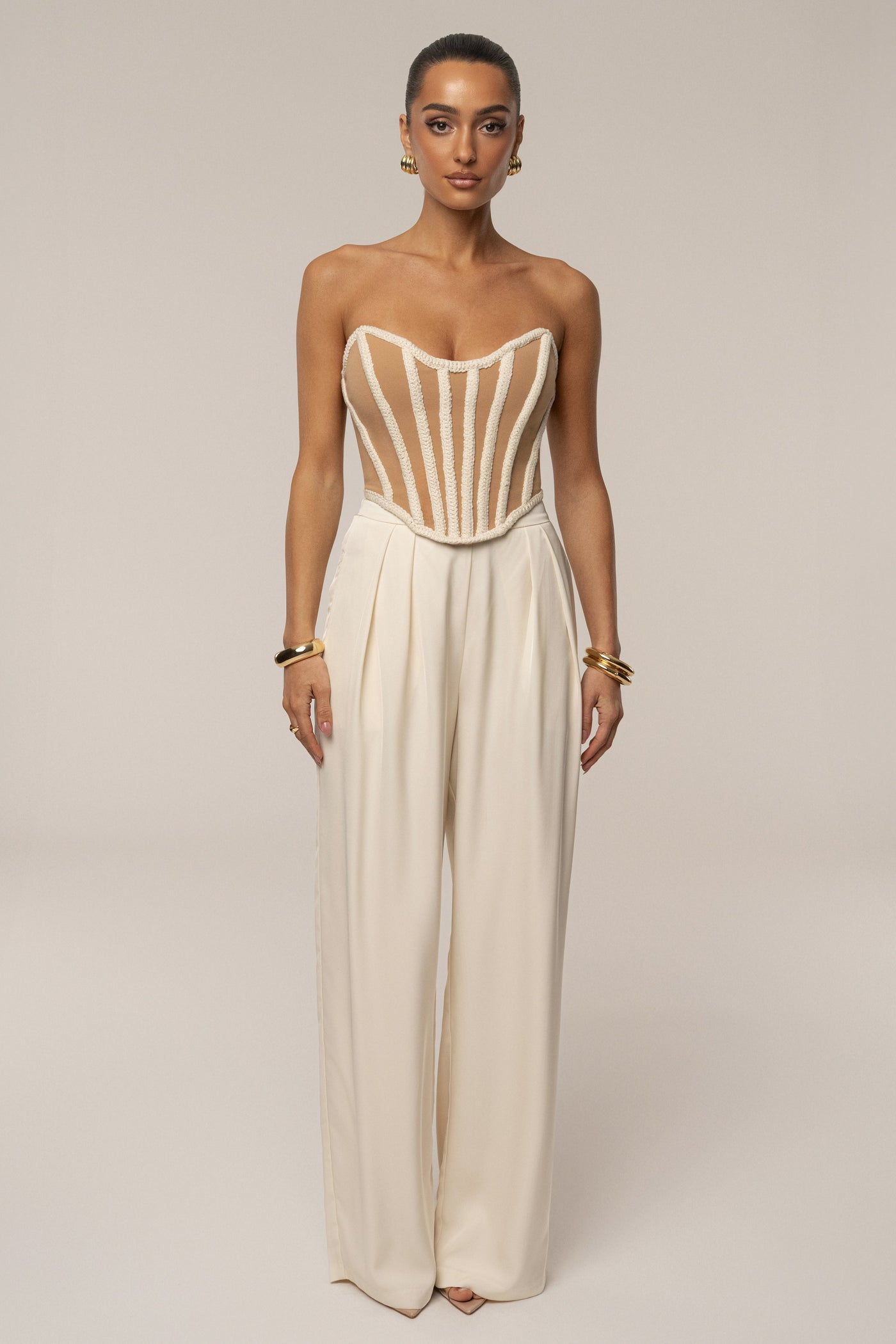 Ivory Cassis Braided Corset - VELIA
