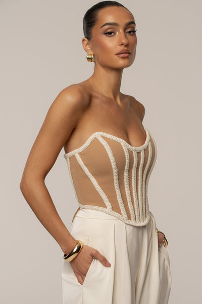 Ivory Cassis Braided Corset - VELIA