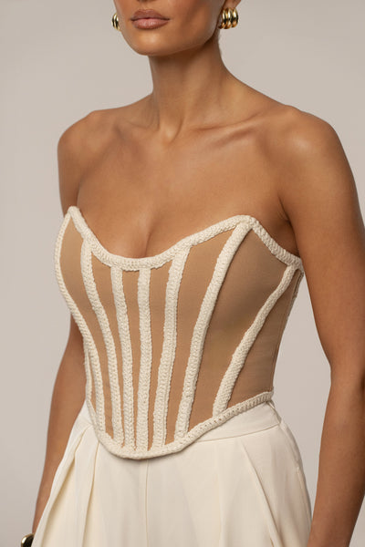 Ivory Cassis Braided Corset - VELIA