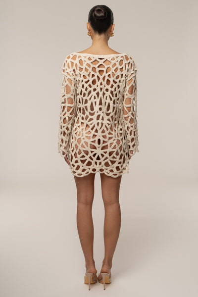 Ecru Seaside Crochet Cover Up - VELIA