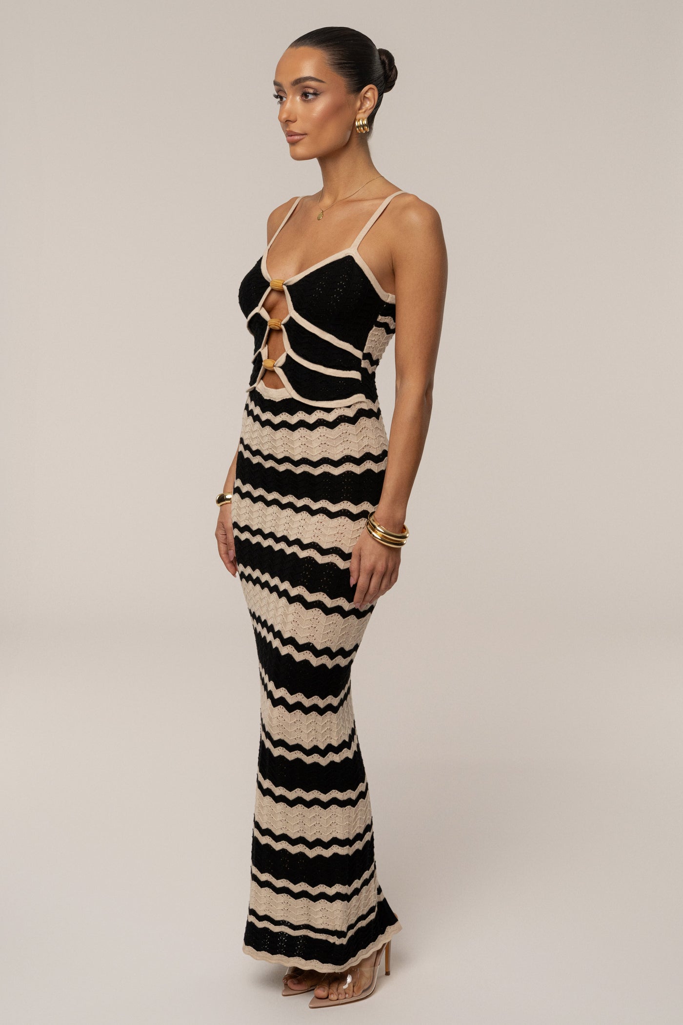Black Azula Knit Maxi Dress - VELIA