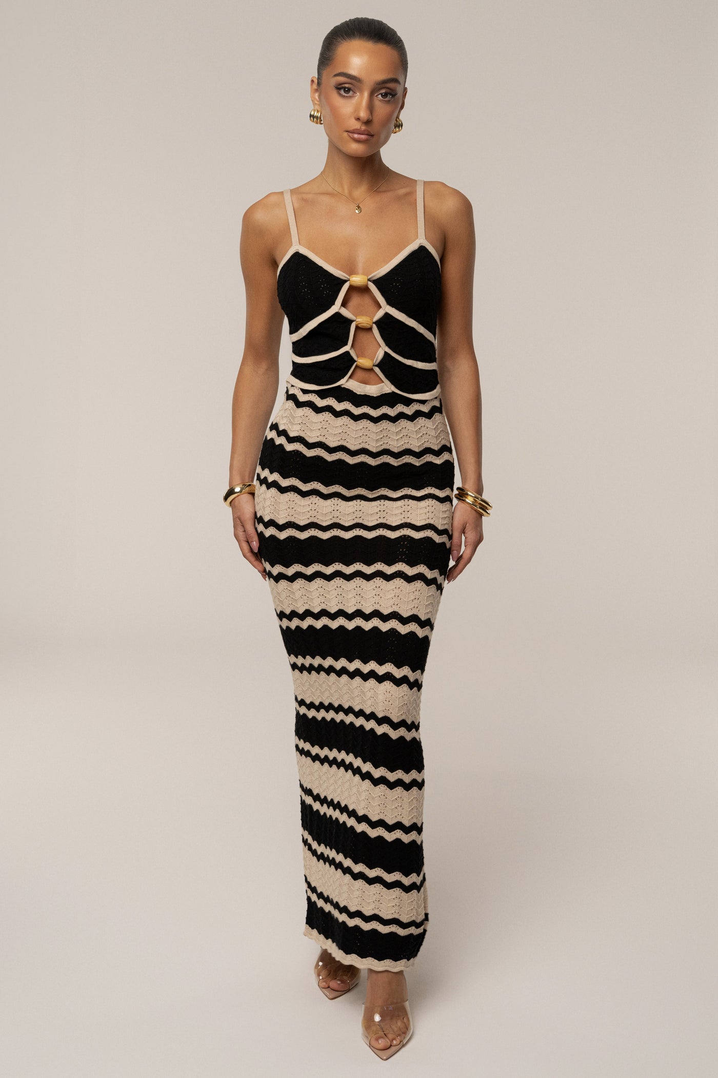 Black Azula Knit Maxi Dress - VELIA