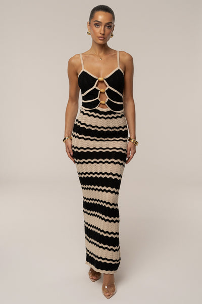 Black Azula Knit Maxi Dress - VELIA