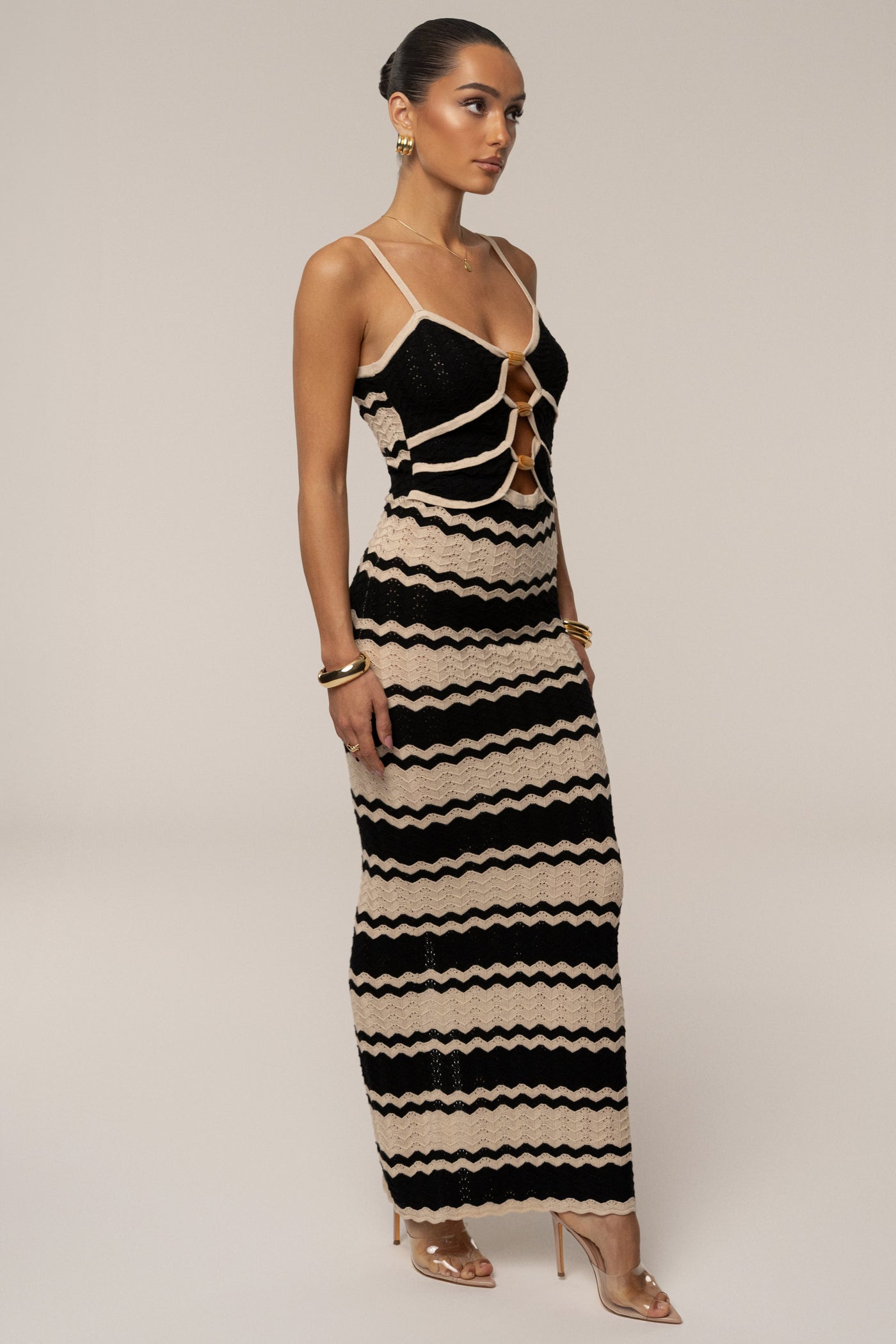 Black Azula Knit Maxi Dress - VELIA
