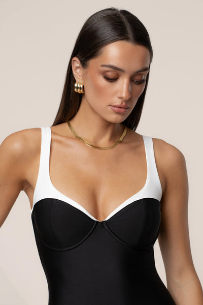 Black Destinations Contrast Swimsuit - VELIA