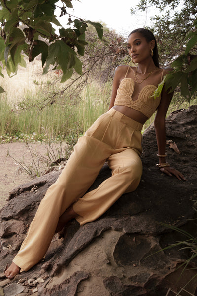 Beige Sail Away Texture Bustier - Velia