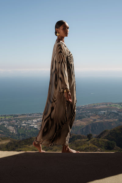 Brown Zebra New Vista Maxi Dress - Velia