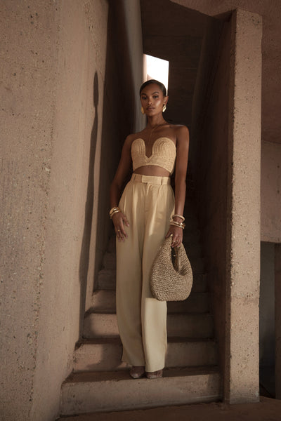 Beige Sail Away Texture Bustier - Velia